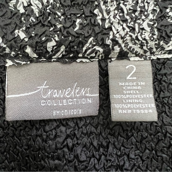 Chico’s Travelers Women’s Lightweight Career Blazer Sz 2 (L 12) Multi Color - Picture 7 of 10